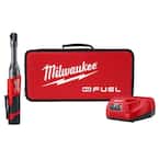 M12 FUEL 12V Lithium-Ion Brushless Cordless 1/4 in. Extended Reach Ratchet Kit with One 2.0 Ah Batteries