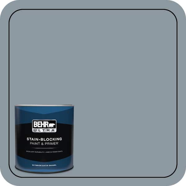 BEHR ULTRA 1 qt. #N490-4 Teton Blue Satin Enamel Exterior Paint & Primer