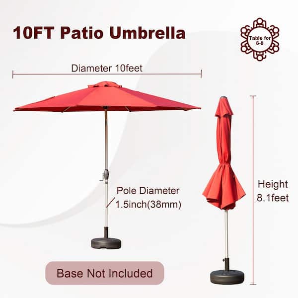 Tileon 10 ft. Aluminium Market Patio Umbrella with Push Tileon 10 ft. Aluminium Market Patio Umbrella with Push