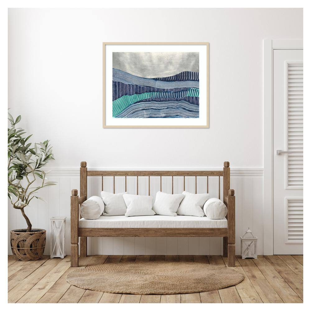 Cold Stream I Abstract Expressionism Framed Print in Svelte Natural