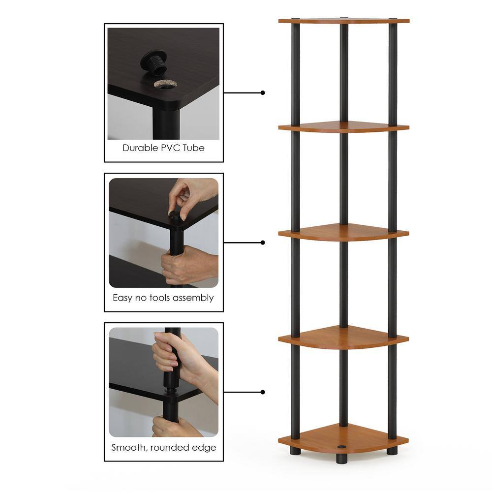Black Corner 5-Tier Display Rack with Recycled PVC Tubes