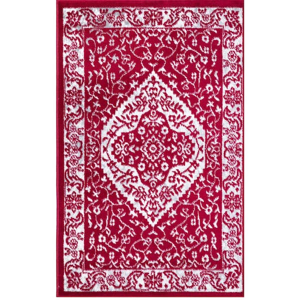 Concord Global Trading Jefferson Collection Pearl Heriz Red 3 ft. x 4 ft. Medallion Area Rug