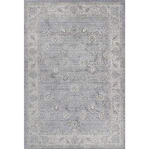 Modern Persian Vintage Moroccan Traditional Light Gray 3 ft. x 5 ft. Area Rug