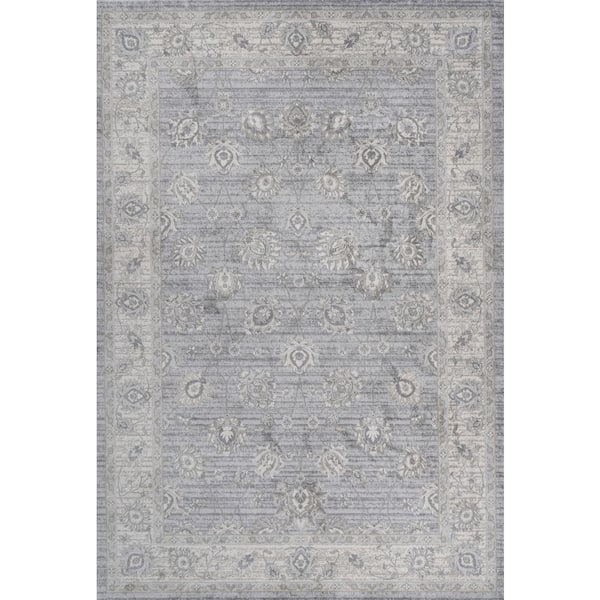 Modern Persian Vintage Moroccan Traditional Light Gray 8 ft. x 10 ft. Area Rug