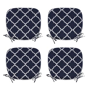 17.32 in. W x 2 in. H 4-Piece Dining Chair Replacement Cushion Outdoor Chair Seat Cushion in Navy Blue