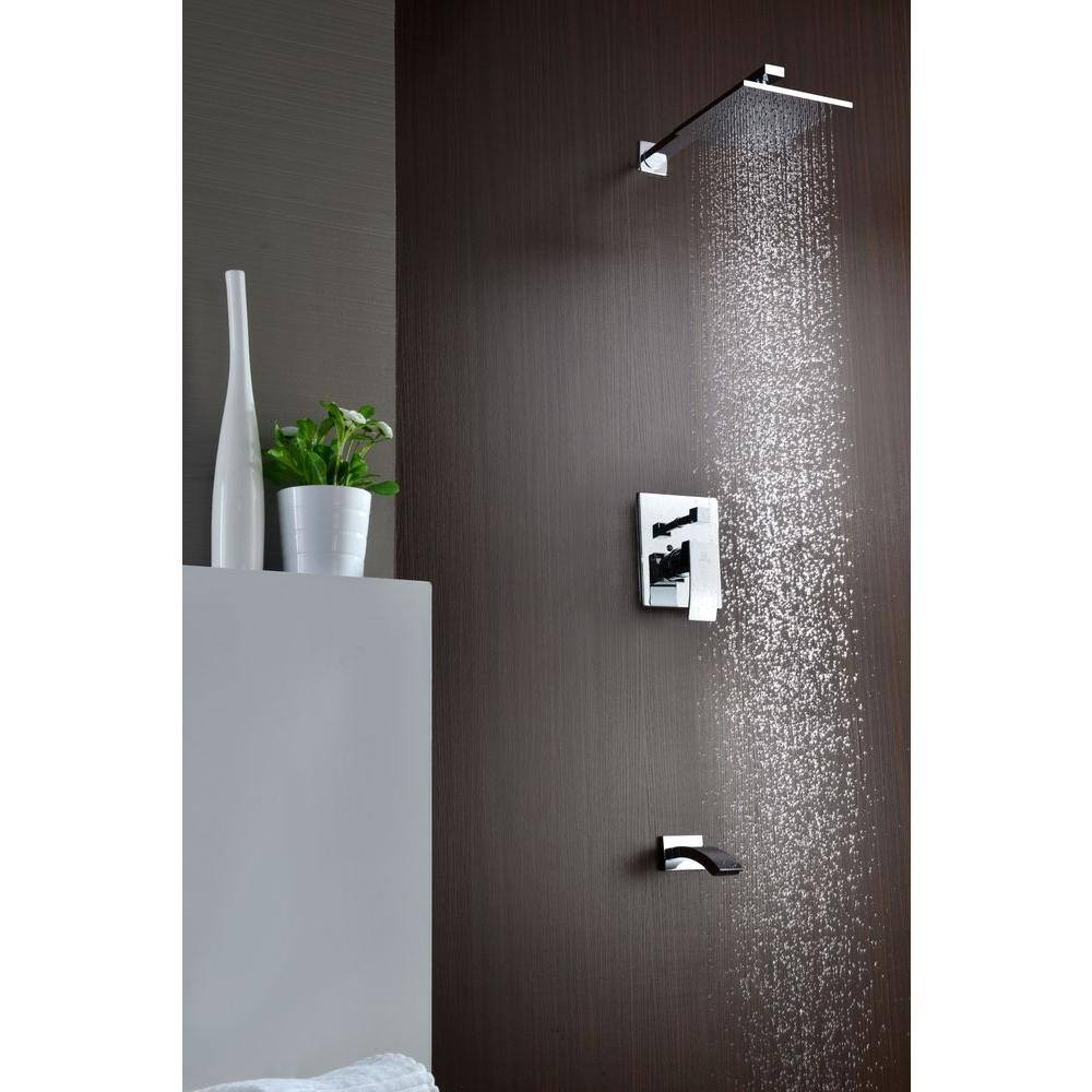 Polished Chrome Square Wall Mounted Rain Shower Set