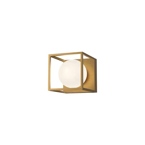 ALORA MOOD Amelia 6-in 1 Light 60-Watt Aged Gold/Opal Matte Glass Vanity Light