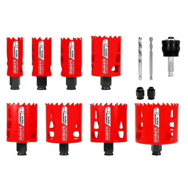 【処分セール】12-13mm&19mmプラ×1台分セット+19mm プラ1組 DIABLO Carbide Plumbers Hole Saw Set (13-Piece) DHS13SPLCT - The