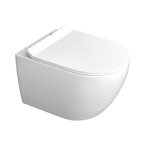 Glossy White Elongated Wall Hung Toilet Bowl