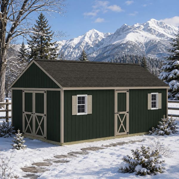 Best Barns Shedquarters 12 ft. x 20 ft. Wood Shed Kit with Barn