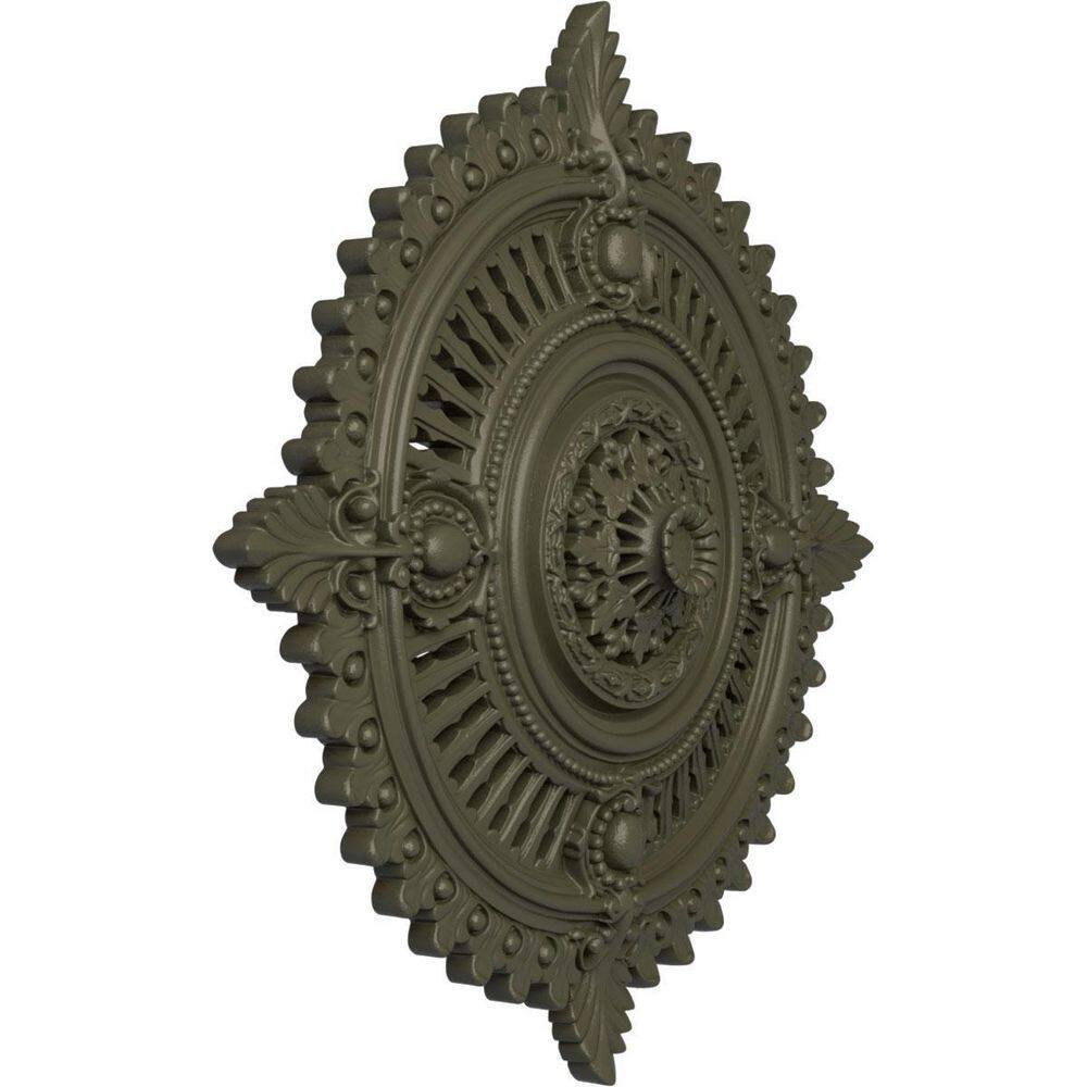 Large Brass Urethane Ceiling Medallion with Intricate Design