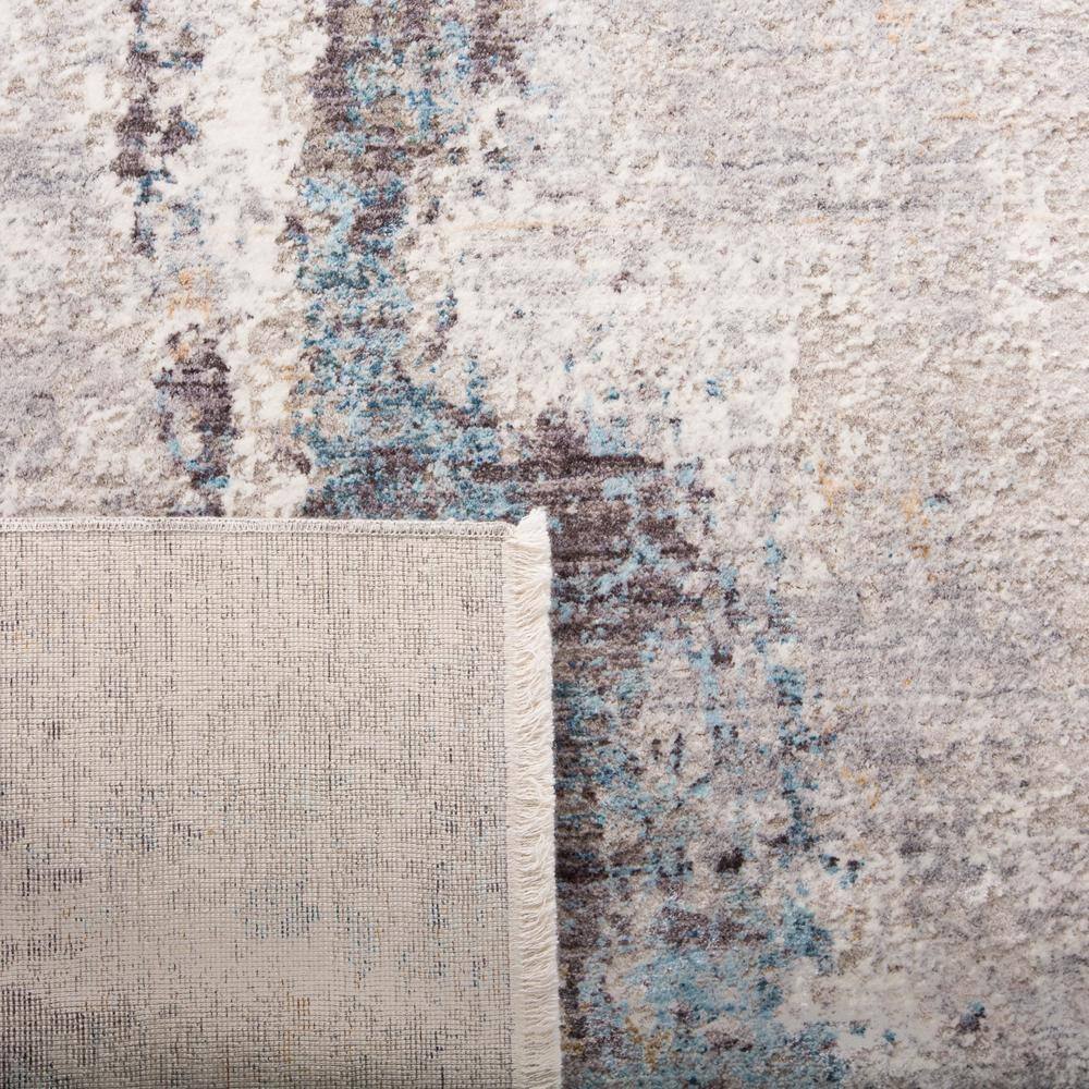 Light Blue and Burgundy Floral Tufted 9' x 12' Area Rug