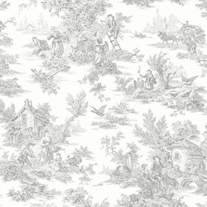 Campagne Toile Grey Wallpaper Roll