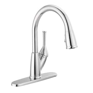 Classic Single Handle Pull Down Sprayer Kitchen Faucet in Polished Chrome