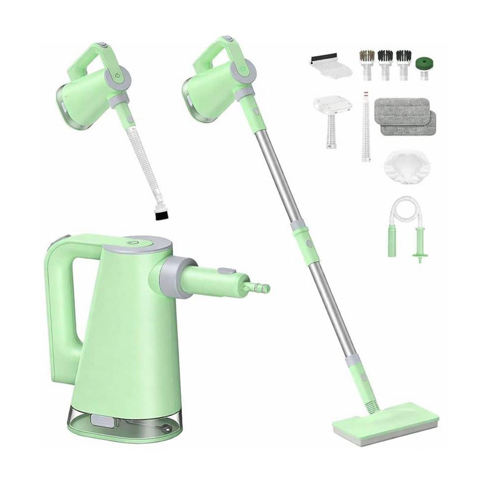 1300W 15s Heat-Up Corded Steam Cleaner for Hardwood Floors, Tile, Grout, Furniture w Multi-Function Attachments, Green price history on PriceWatchPro