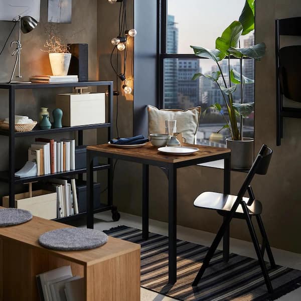 【送料無料】old maison Bricks Table W100 Old Beams Dining Table Black Steel Legs Modern Country