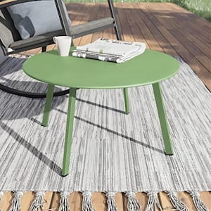 Outdoor Coffee Table, Weather Resistant Metal Large Side Table for Balcony, Porch, Deck, Poolside, Sage Green, market