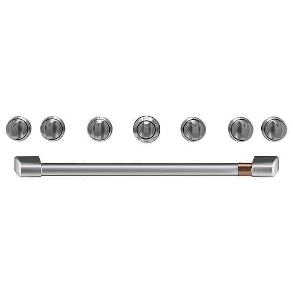 Cafe Gas Range Handle and Knob Kit in Brushed Stainless