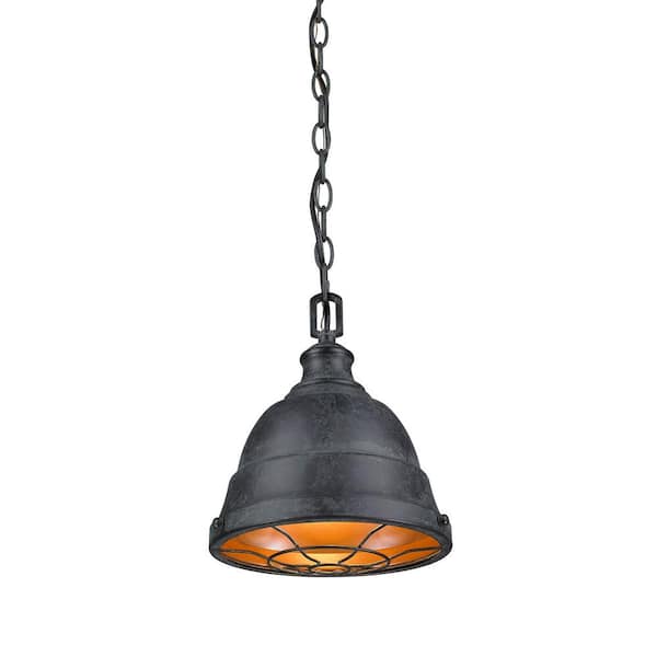 Golden Lighting Bartlett 1-Light Black Patina Mini Pendant