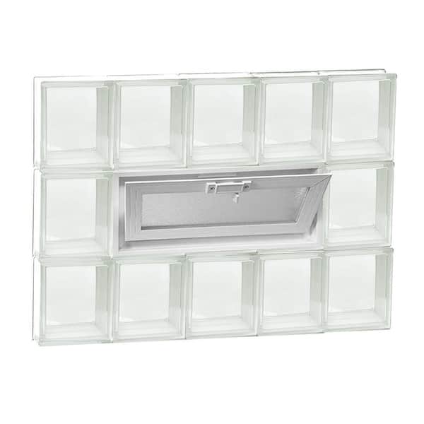 Clearly Secure 28.75 in. x 23.25 in. x 3.125 in. Frameless Vented Clear Glass Block Window