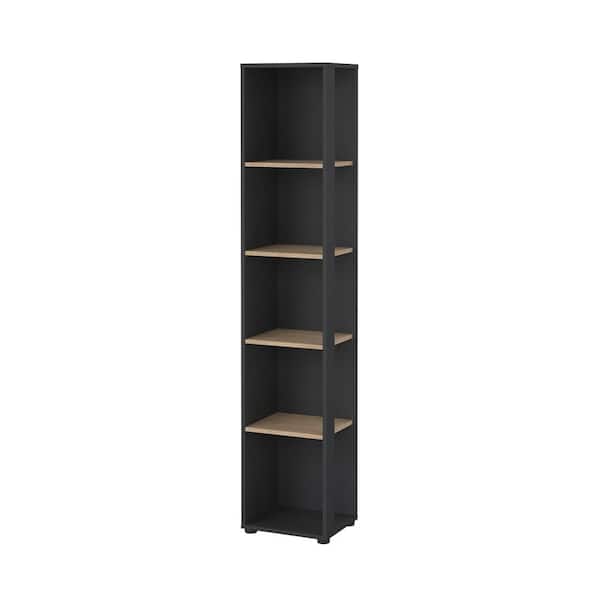 Tvilum Sign 80.59 in.Tall Grey/Hickory Engineered Wood 5-Shelf