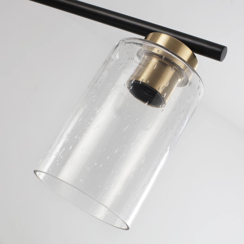 Black and Gold Linear Glass Kitchen Island Pendant