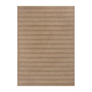 Natural Stripe 5 ft. x 7 ft. Woven Tapestry Outdoor Area Rug