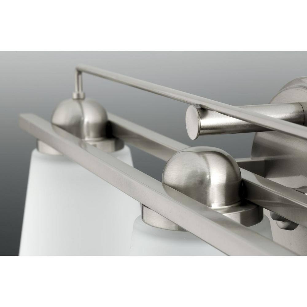 Brushed Nickel Cylinder Wall Sconce with Etched Glass Shade