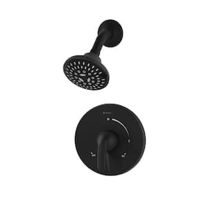 Elm 1-Handle Wall-Mount Shower Trim Kit with Integral Volume Control in Matte Black (Valve Not Included)