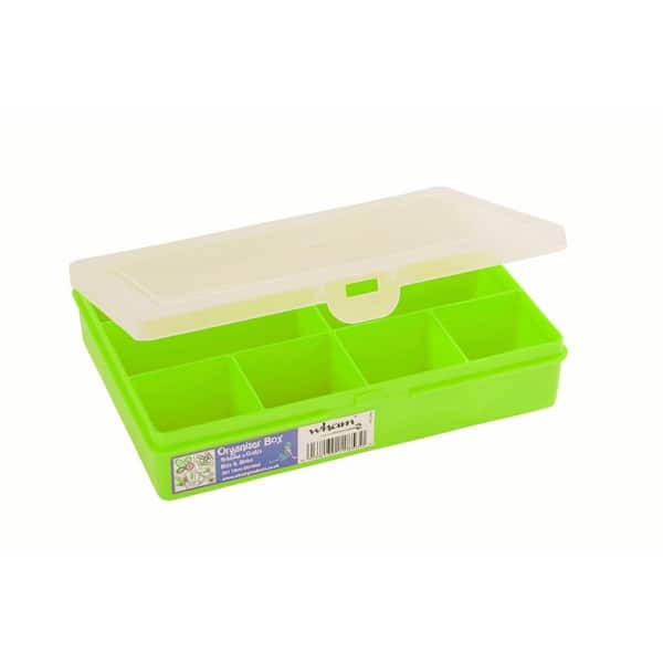 Wham 7.5 in. 7-Compartment Small Parts Organizer Box in Lime 12826 - The  Home Depot