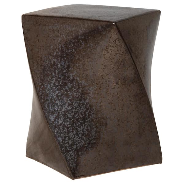 Emissary Twist Gunmetal Ceramic Garden Stool