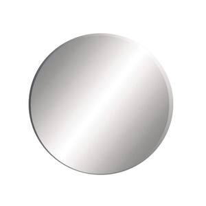 24 in. x 24 in. Black Wood Contemporary Round Wall Mirror