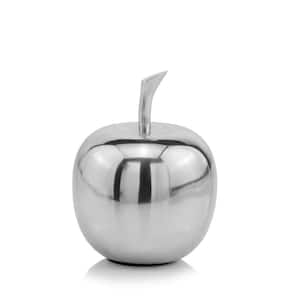 5.5 in. Silver Polished Mini Apple Shaped Aluminum Accent Home Decor