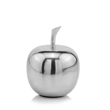 5.5 in. Silver Polished Mini Apple Shaped Aluminum Accent Home Decor