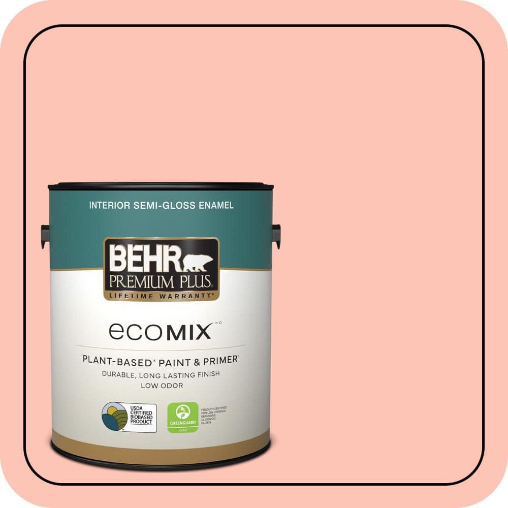 1 gal. #190A-3 Salmon Peach Semi-Gloss Enamel EcoMix Plant-Based Interior Paint & Primer price history on PriceWatchPro