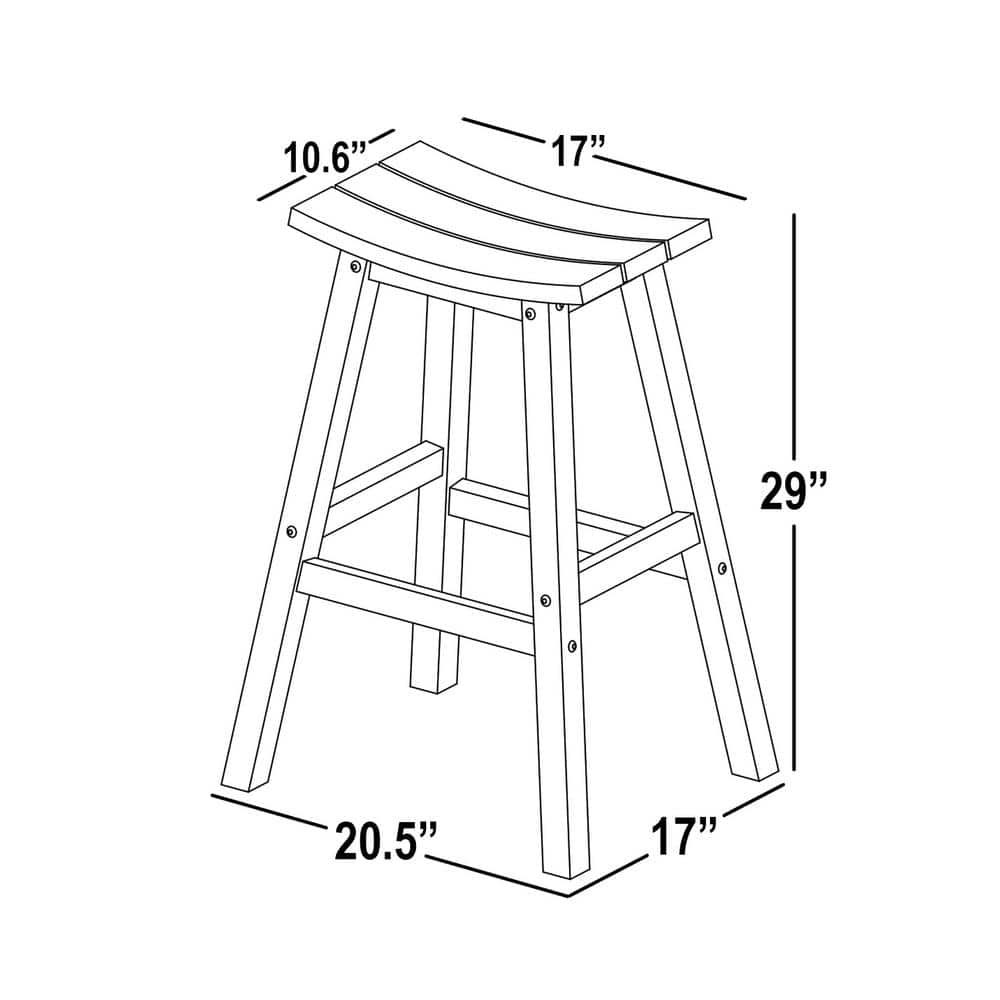 Weathered Wood 29" All-Weather Outdoor Bar Stool