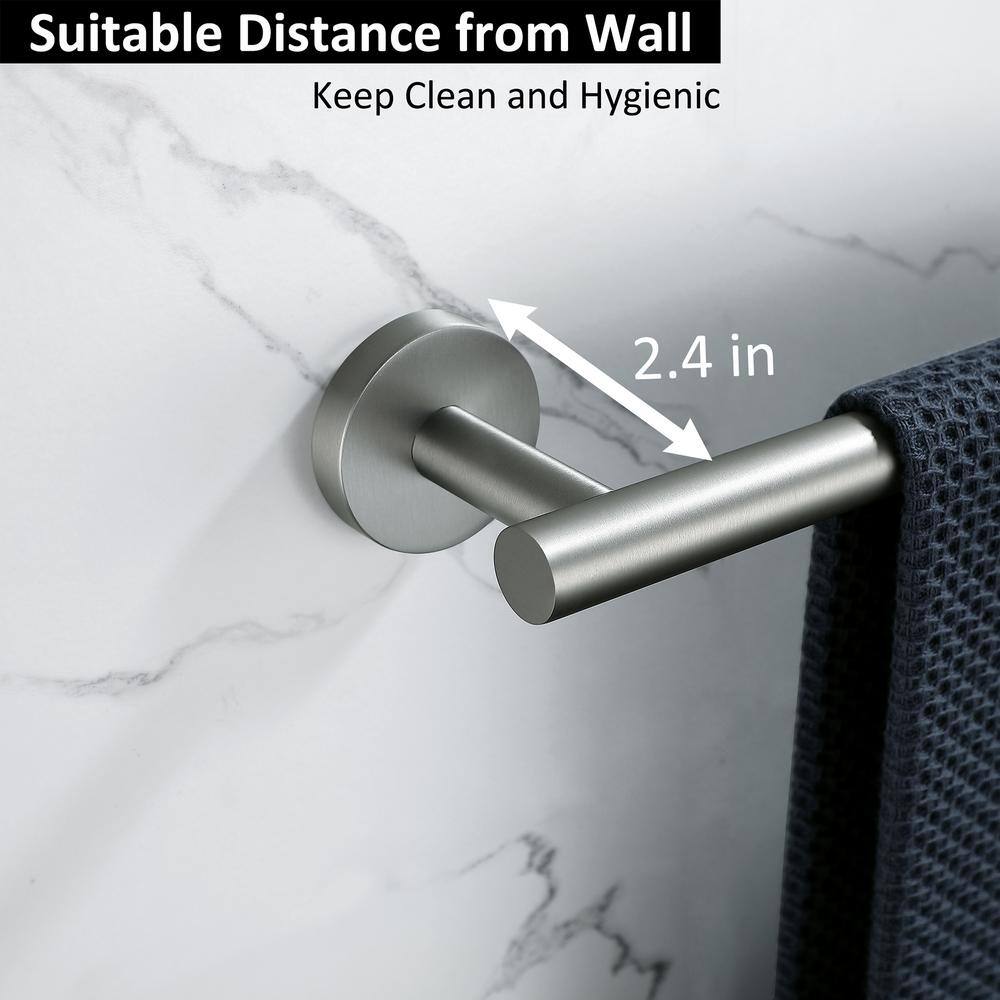 Brushed Nickel 24-Inch Stainless Steel Wall Mounted Towel Bar Set