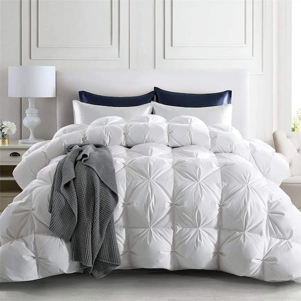 Winter Season 800 Fill Power Extra Warmth 93% Goose Down Twin Size White Comforter