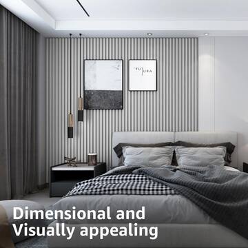 Art3dwallpanels White 0.83 in. x 6 in. x 8 ft. Slat Water Resistant Acoustic Diffuser Decorative Wall Paneling (32 sq. ft./Case) A30hd002