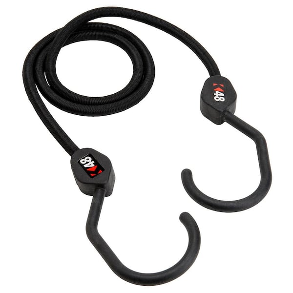 Keeper 48 in. Black Bungee Cord with Mega Hooks