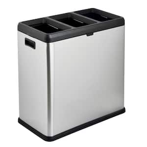 16 Gal. 3 Compartment Open Top Trash and Recycling Bin