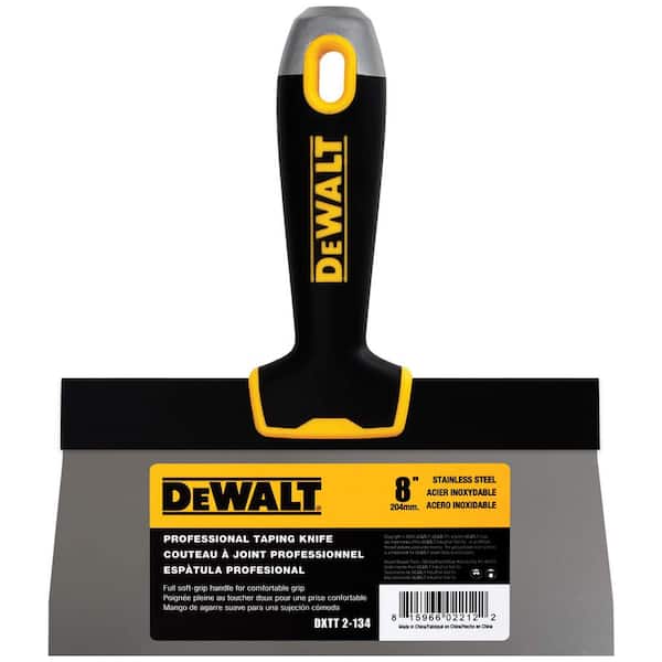 DEWALT 8 in. Stainless Steel Taping Knife with Soft Grip Handle