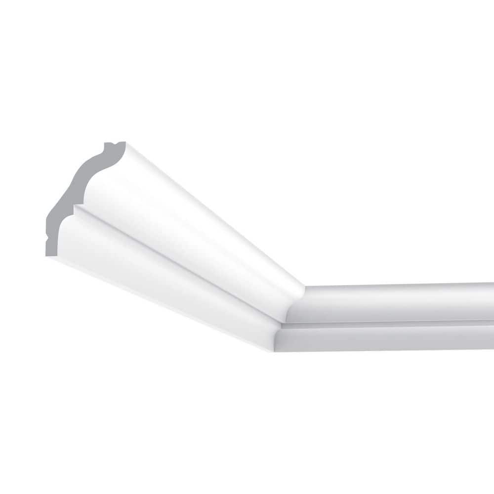 Primed White Polystyrene Crown Moulding 1.5" x 2.13" x 78.75"