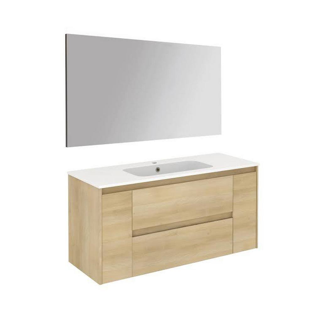 Ambra 48" White Ceramic Wall-Mount Single Vanity Set