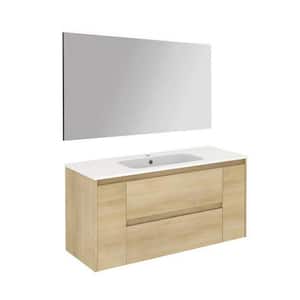 Ambra 47.5 in. W x 18.1 in. D x 22.3 in. H Complete Bathroom Vanity Unit in Nordic Oak with Mirror