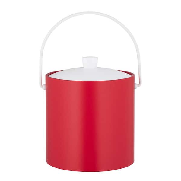 Kraftware RAINBOW 3 qt. Red Ice Bucket with Acrylic Cover