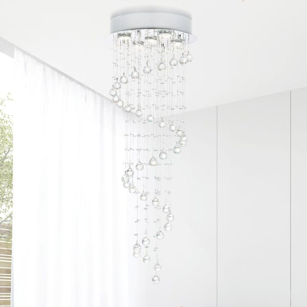 Spiral 5 Light Flush Mount With Chrome Finish