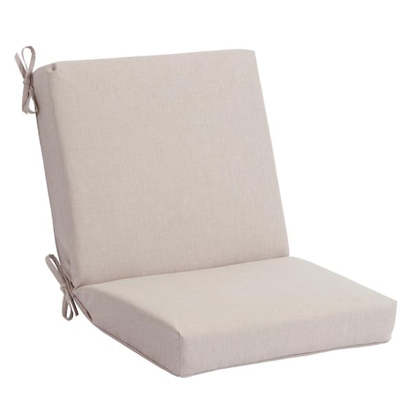 Hampton Bay 17 in. W x 20 in. D Mid Back Universal Outdoor Cushion in Putty Beige