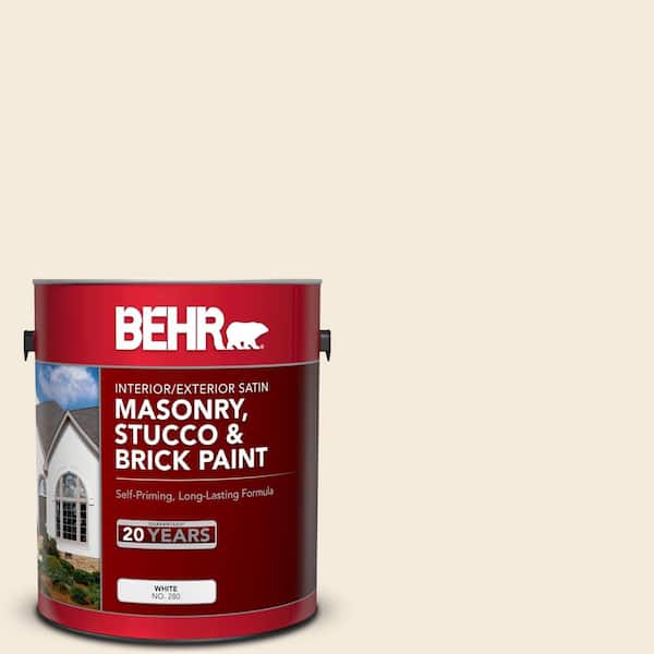 1 gal. #PPU5-10 Heavy Cream Satin Interior/Exterior Masonry, Stucco and Brick Paint