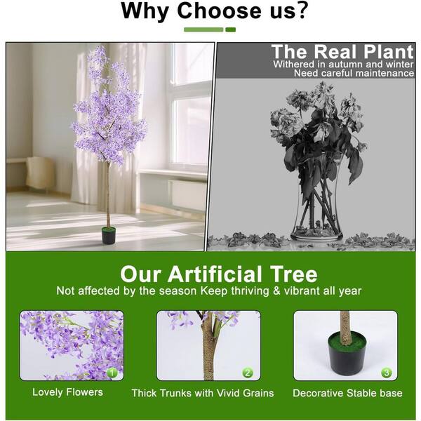Spring Jasmine Series 6ft Artificial Jasmine Tree in Cement Base
